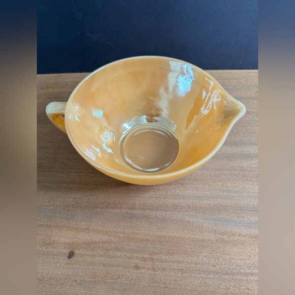 Vintage 1950’s Fire King by Anchor Hocking Iridescent Peach Lustre Butter Bowl - Picture 2 of 5